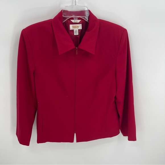 Talbots Cropped Jacket Blazer Womens Size 12 petite wool rust red - Picture 9 of 9